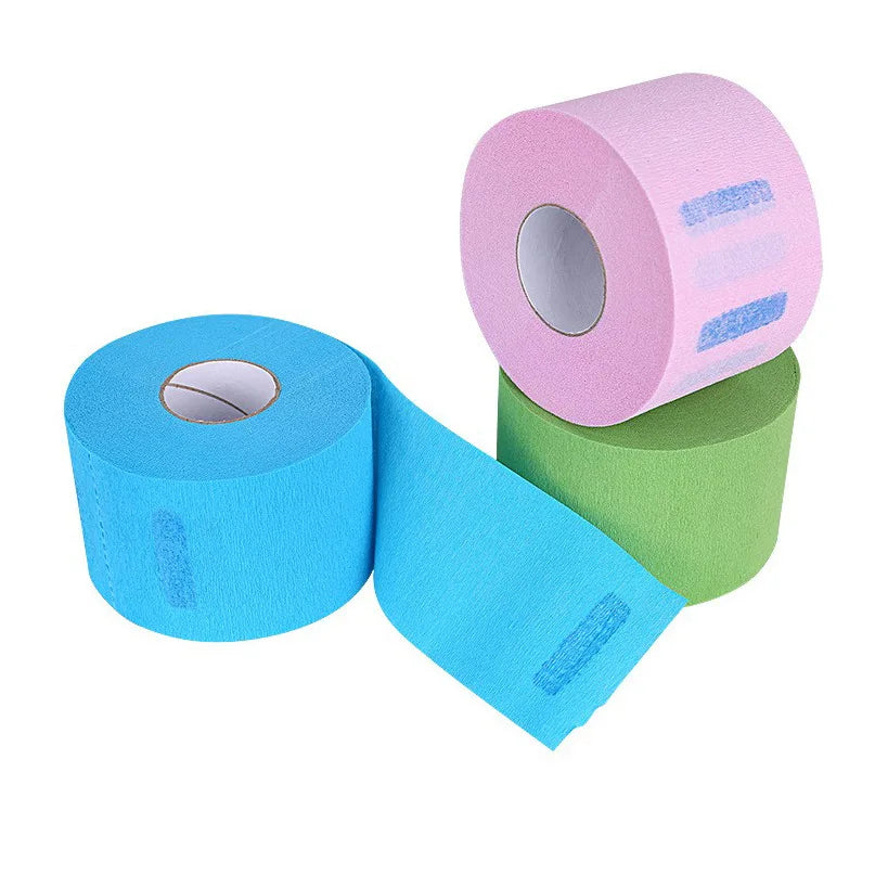 100PCS Disposable 1 Roll Hair Cutting Accessory Neck Paper Adjustable Barber Dedicated Salon Hairdressing White Neck Strips