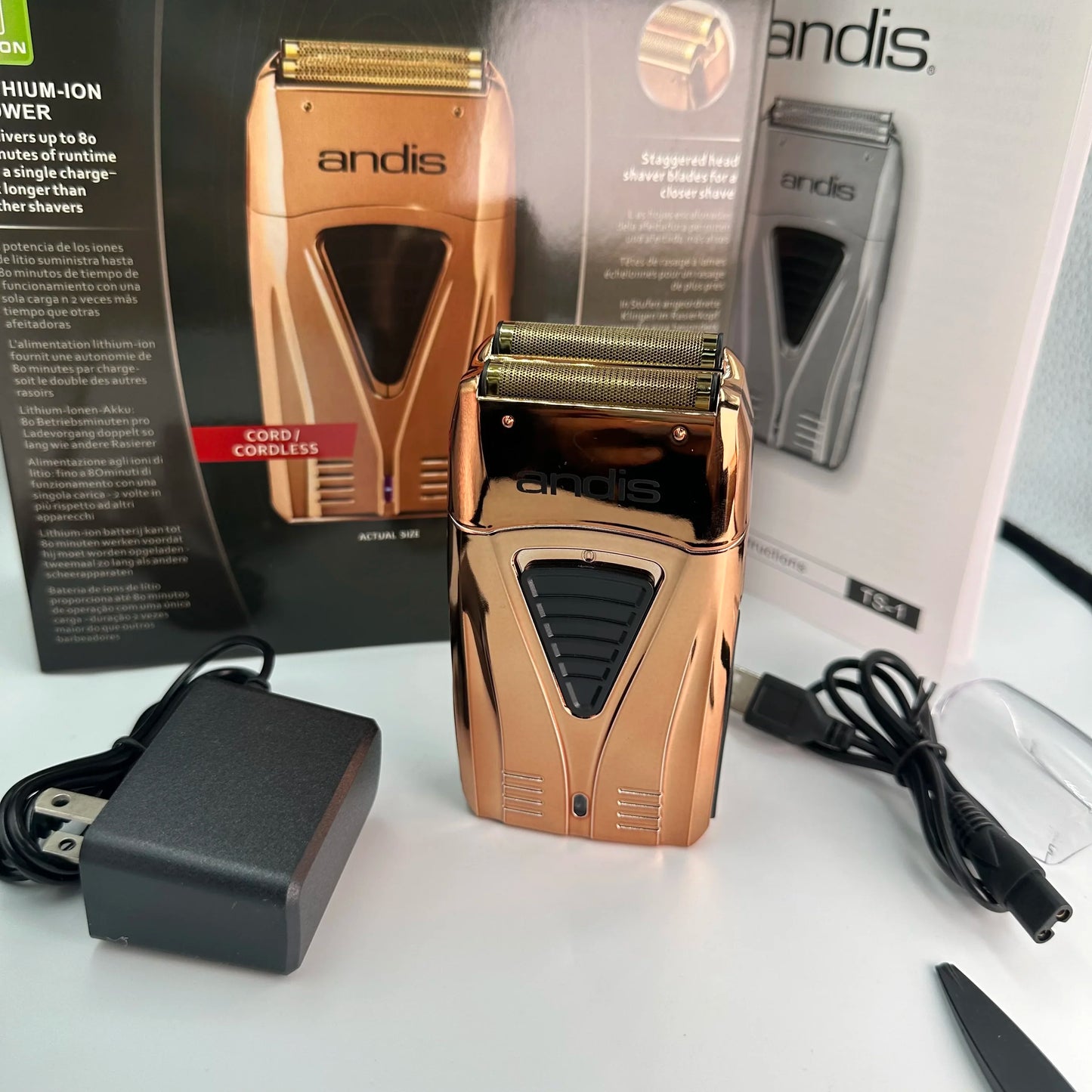 Original Andis Profissional Lithium Plus 17205 Barbeador elétrico máquina de barbear ótima qualidade