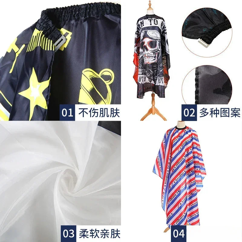 Hairdressing Coth Pattern Cutting Hair Waterproof Cloth Salon Barber Cape Professional Hair Stylist Retro Aprons Haircut Cape